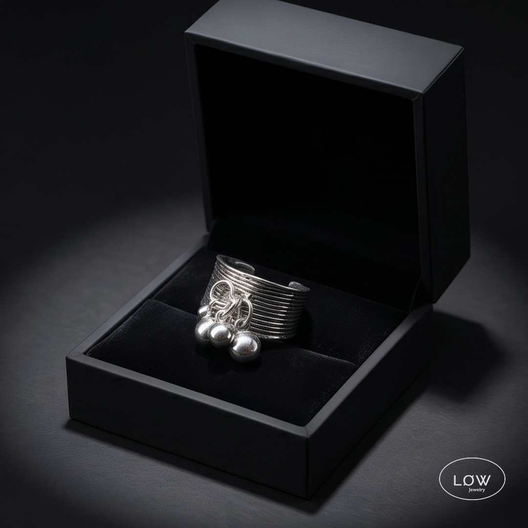 Charms ring Orb Charm Wrap Ring open ring justerbar LØ Jewelry