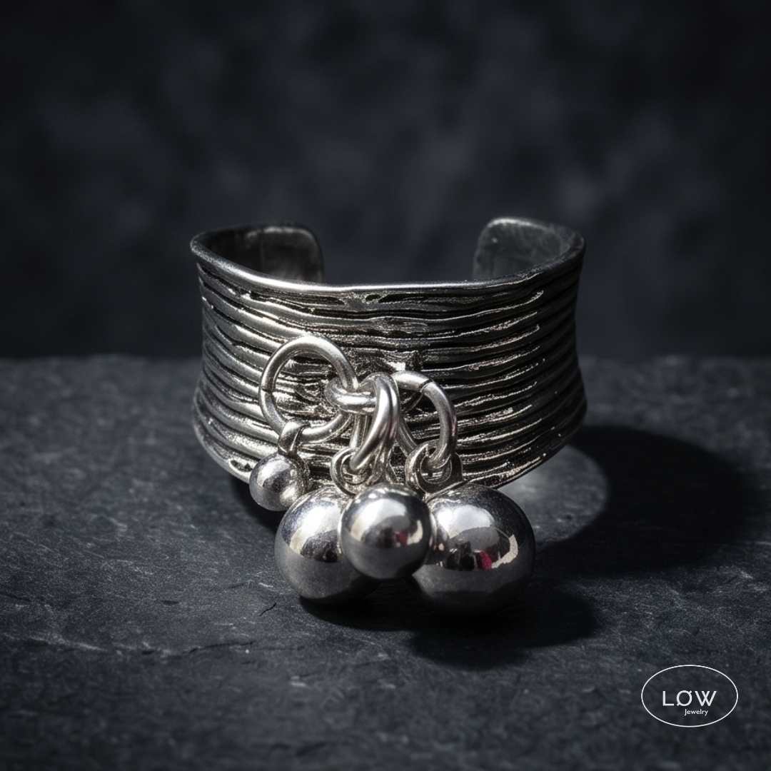 Charms ring Orb Charm Wrap Ring open ring justerbar LØ Jewelry