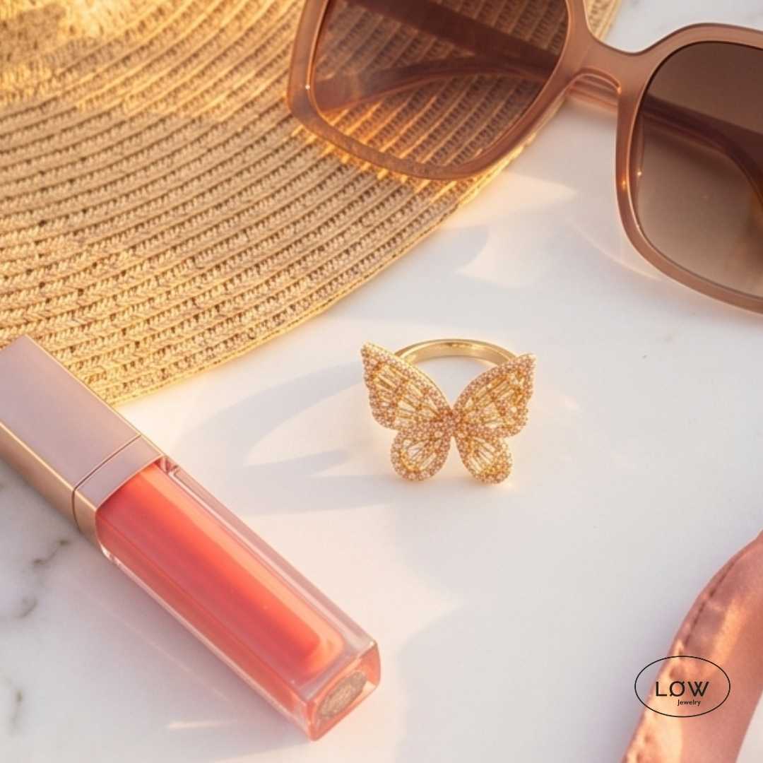 Papillon Éclat Open Ring Gold fra LØW Jewelry