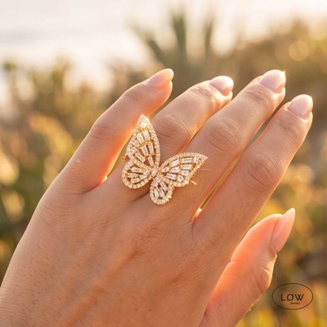Papillon Éclat Open Ring Gold fra LØW Jewelry