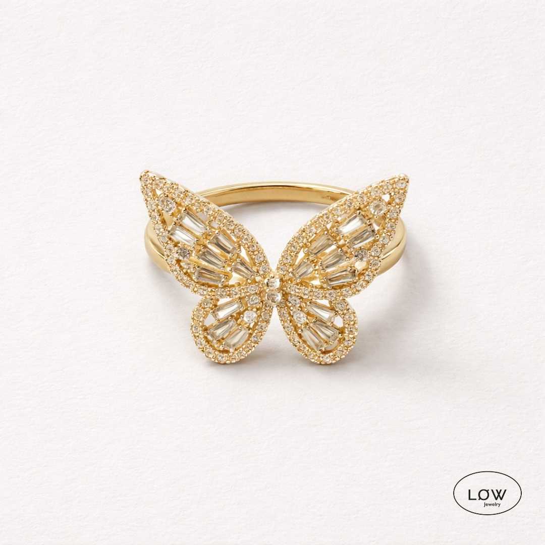 Papillon Éclat Open Ring Gold fra LØW Jewelry