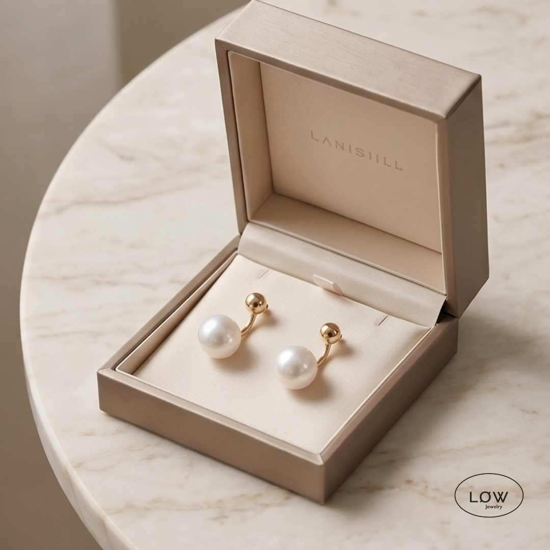 Ørepynt Pearl Drop Illusion Earrings øredobber LØW Jewelry