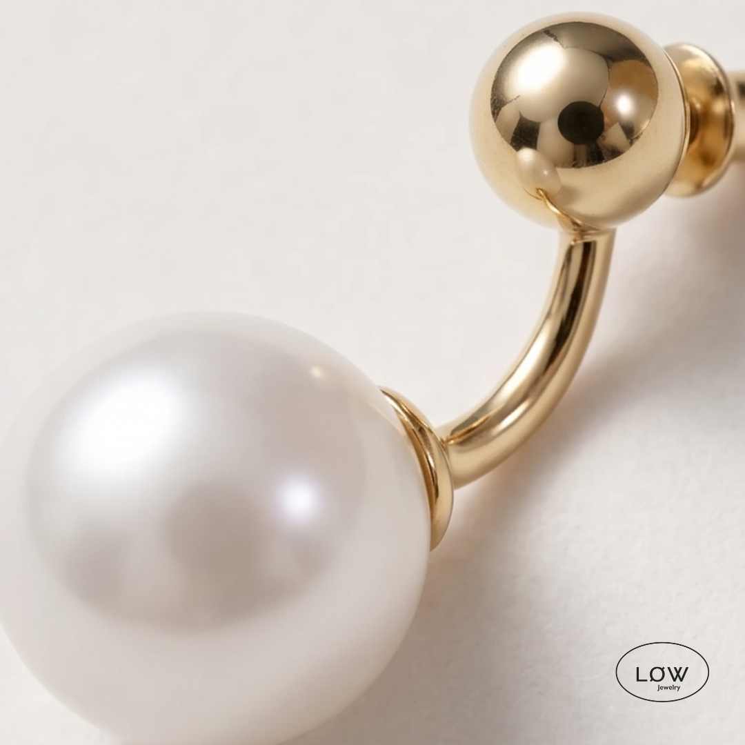 Ørepynt Pearl Drop Illusion Earrings øredobber LØW Jewelry