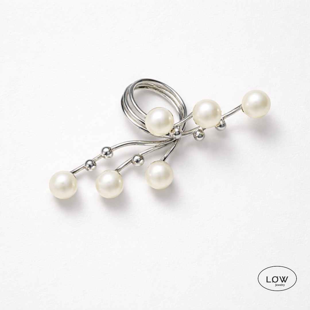 Pearl Statement Open Ring justerbare ring med parler LØW Jewelry