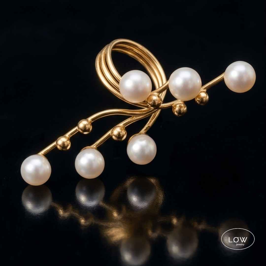 open ring justerbar ring Gold Pearl Statement Open Ring LØW Jewelry