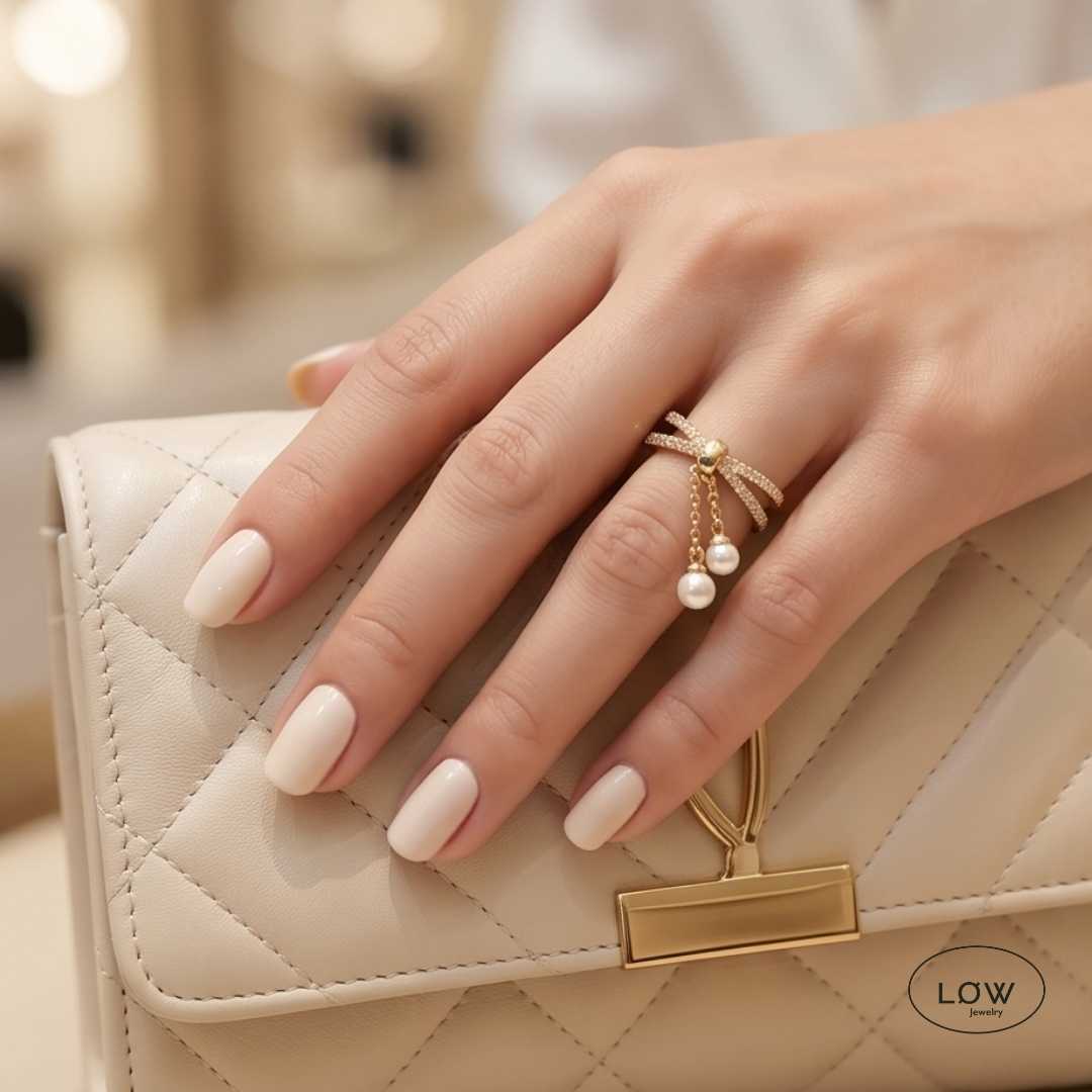 Perla Charm Link Ring fra LØW Jewelry open justerbar charmsring