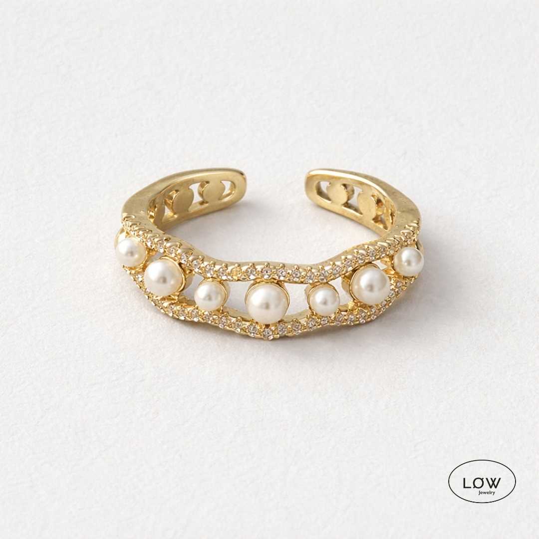 Perla Lumière Open Ring Gold fra LØW Jewelry