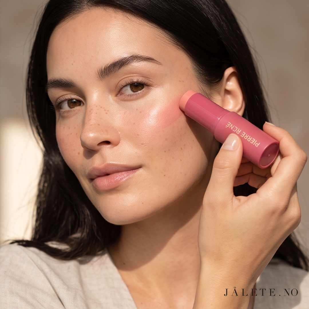 Kremet og byggbar blush i stick fra Pierre René. Velg 03 Pink Nectar eller 04 Blush Mauve. Vegansk, silkemyk og enkel å påføre.