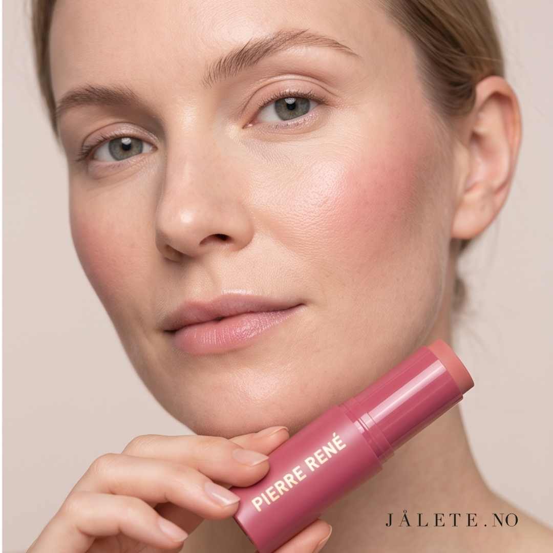 Kremet og byggbar blush i stick fra Pierre René. Velg 03 Pink Nectar eller 04 Blush Mauve. Vegansk, silkemyk og enkel å påføre.