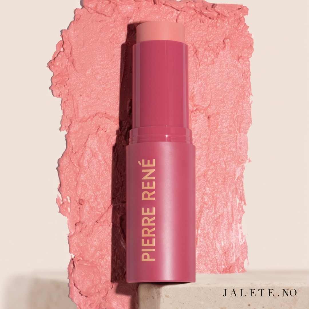 Kremet og byggbar blush i stick fra Pierre René. Velg 03 Pink Nectar eller 04 Blush Mauve. Vegansk, silkemyk og enkel å påføre.