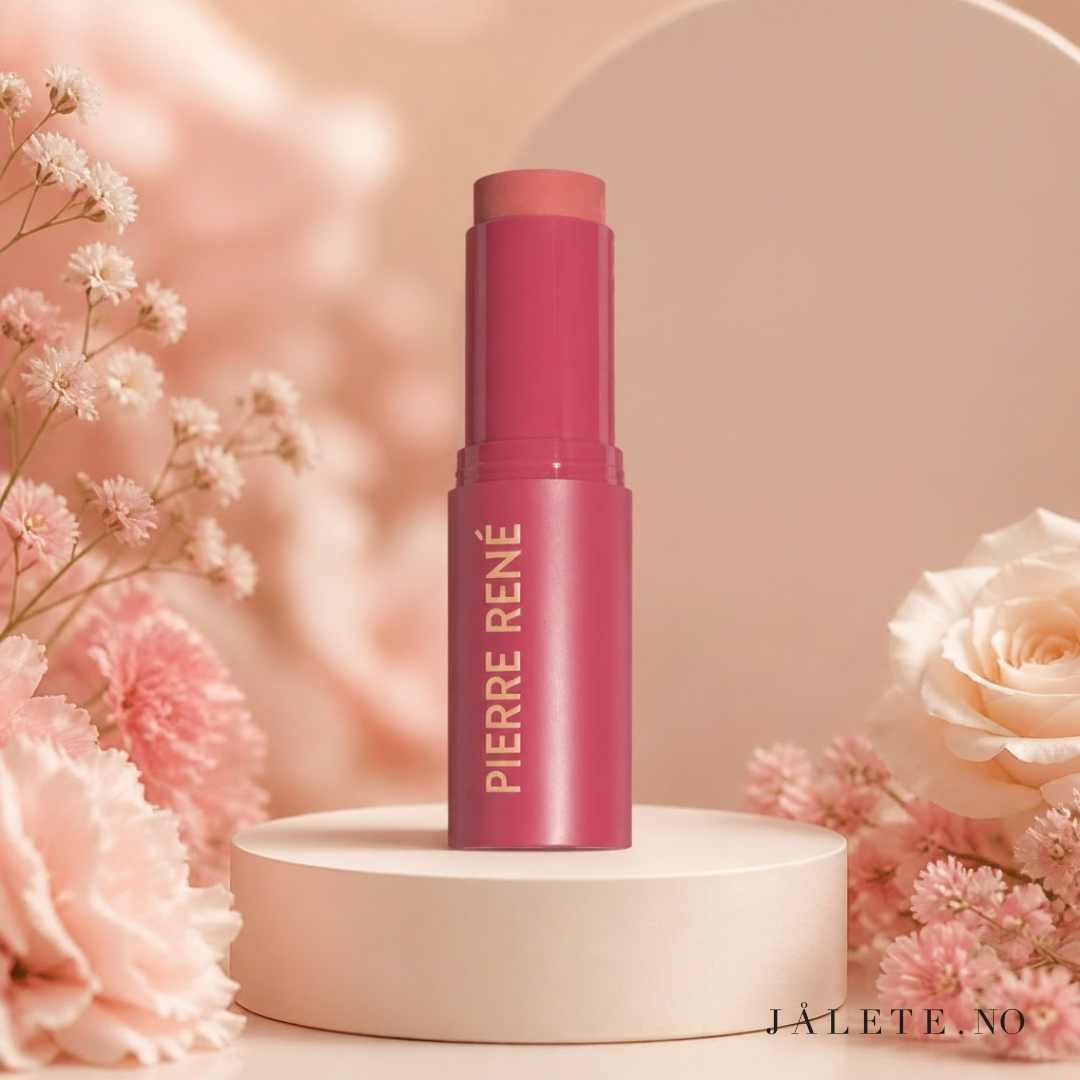 Kremet og byggbar blush i stick fra Pierre René. Velg 03 Pink Nectar eller 04 Blush Mauve. Vegansk, silkemyk og enkel å påføre.