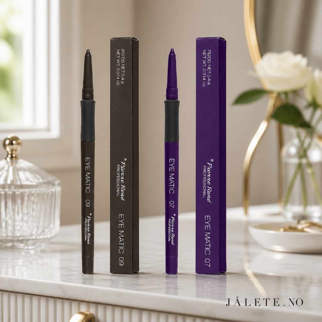 Pierre René Eye Matic er en tårefast eyeliner og kajal med intens farge og lang holdbarhet. Velg mellom 09 Brown og 07 Purple hos Jålete.no.