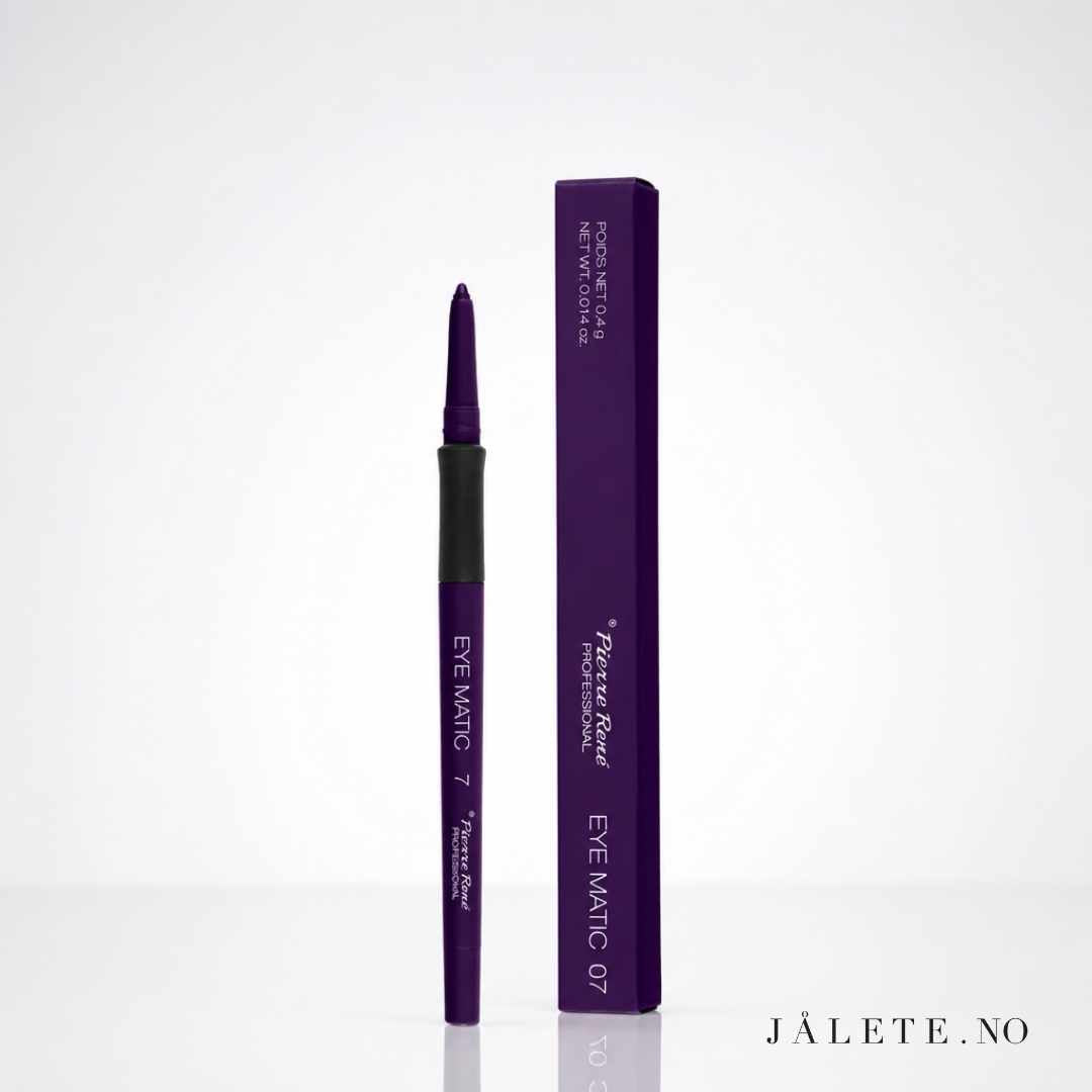 Pierre René Eye Matic er en tårefast eyeliner og kajal med intens farge og lang holdbarhet. Velg mellom 09 Brown og 07 Purple hos Jålete.no.
