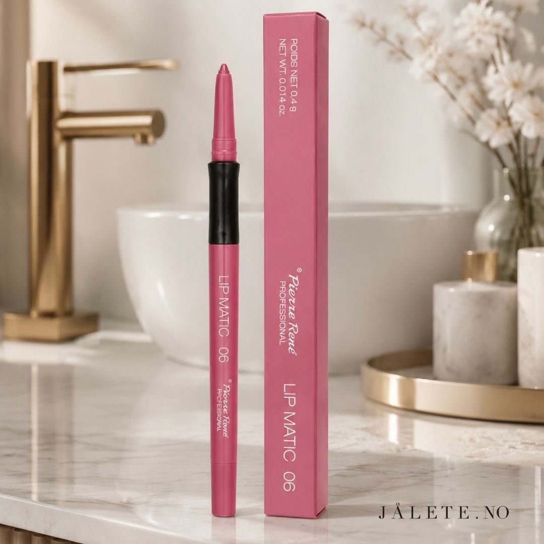 Pierre René Lip Matic Lipliner er en vannfast twist-up lipliner som gir presis leppekontur, god holdbarhet og fungerer perfekt under gloss.