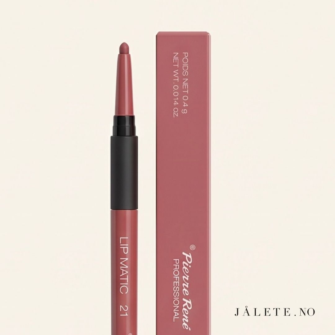  Pierre René Lip Matic Lipliner er en vannfast lipliner i twist-format (ingen spissing) som gir presis definisjon og bedre hold under gloss eller lip oil.