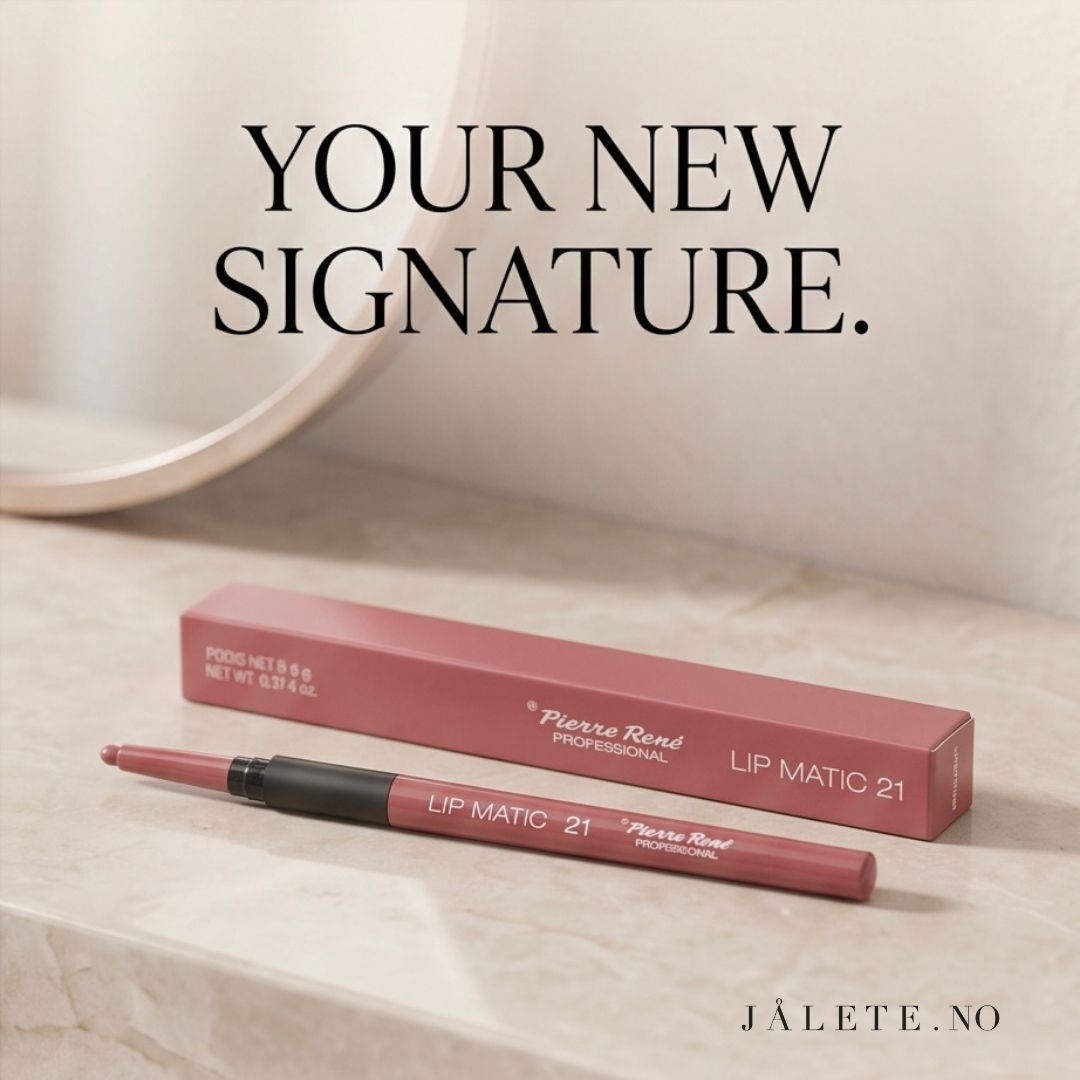  Pierre René Lip Matic Lipliner er en vannfast lipliner i twist-format (ingen spissing) som gir presis definisjon og bedre hold under gloss eller lip oil.
