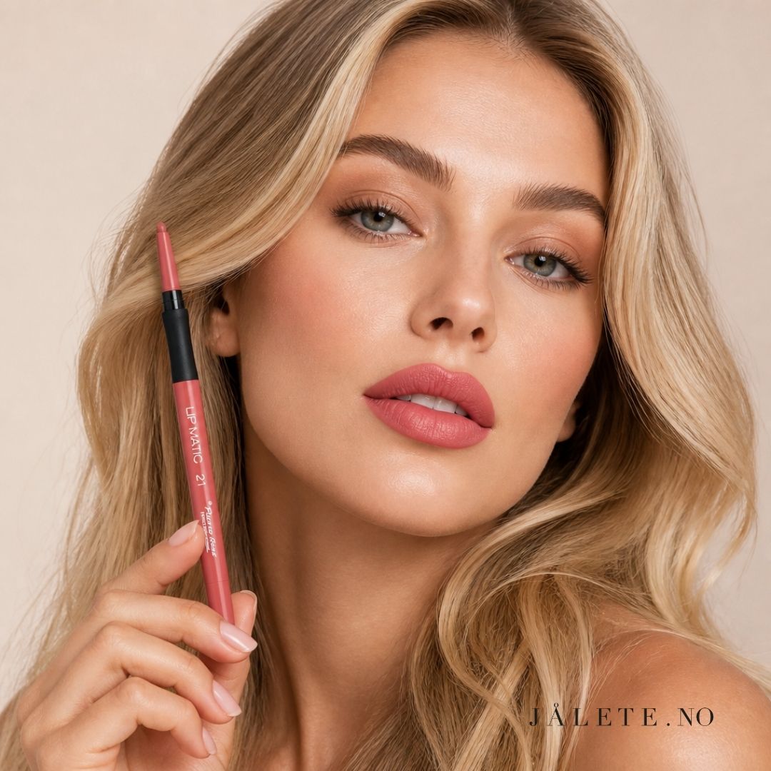  Pierre René Lip Matic Lipliner er en vannfast lipliner i twist-format (ingen spissing) som gir presis definisjon og bedre hold under gloss eller lip oil.