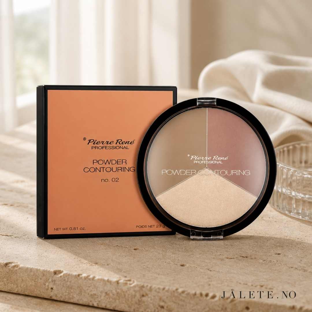 Multifunksjonell contouring-palett med bronzer, blush og highlighter. Høyt pigmentert, lett å blende og svært drøy. Made in EU.