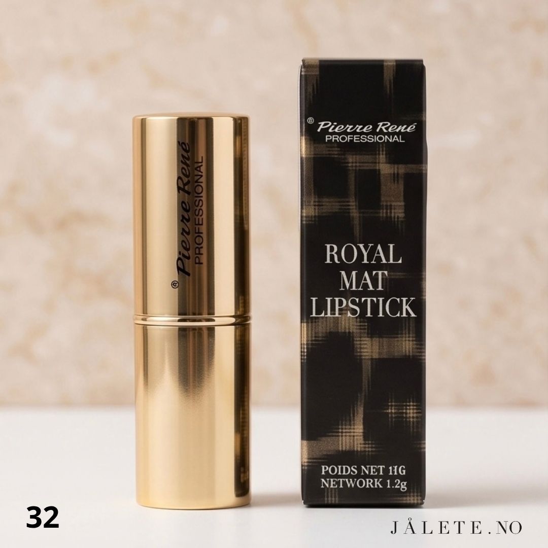 Pierre René Royal Mat er en silkematt leppestift med høy pigmentering. Lett å påføre, silkemyk på leppene og gir et elegant, velpleid resultat.
