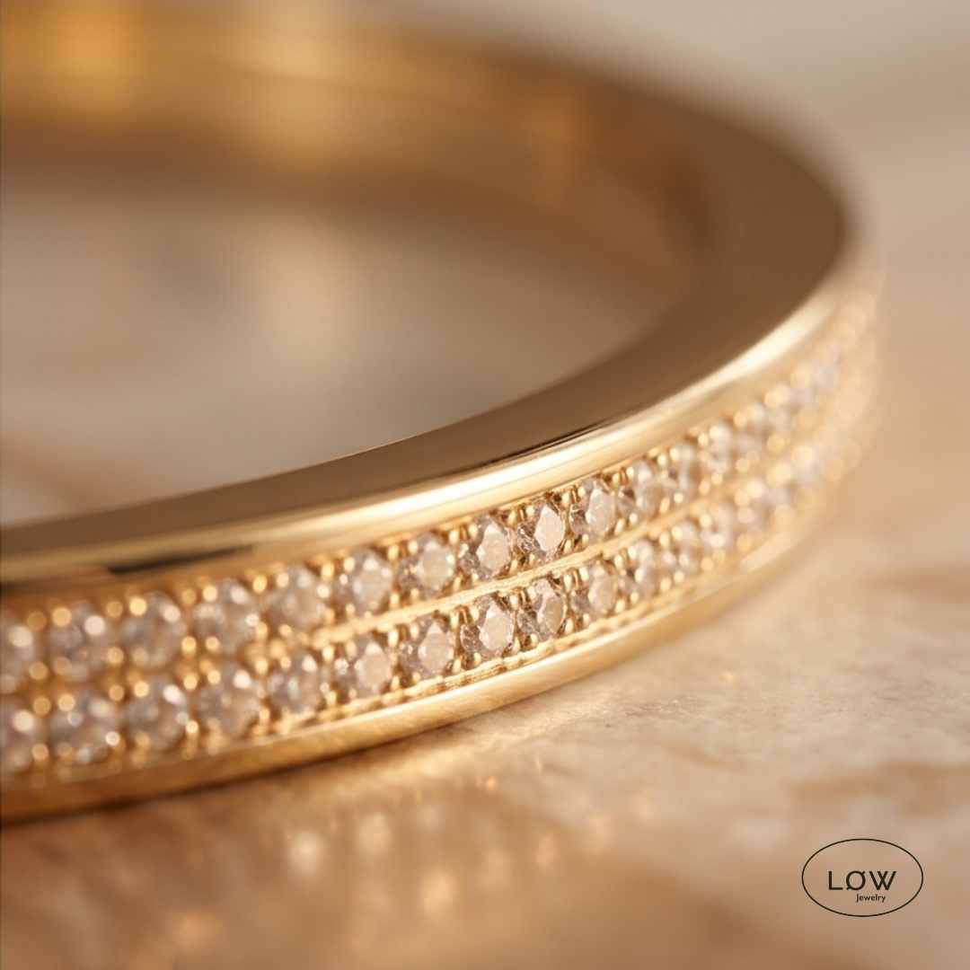 Radiant Double Zircon Click Bracelet Gold fra LØW Jewelry armbånd armring