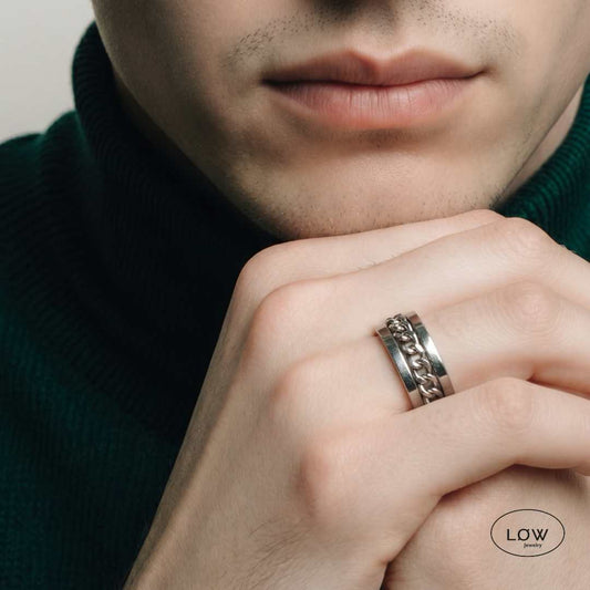 Chain Spinner Ring – Stainless Steel