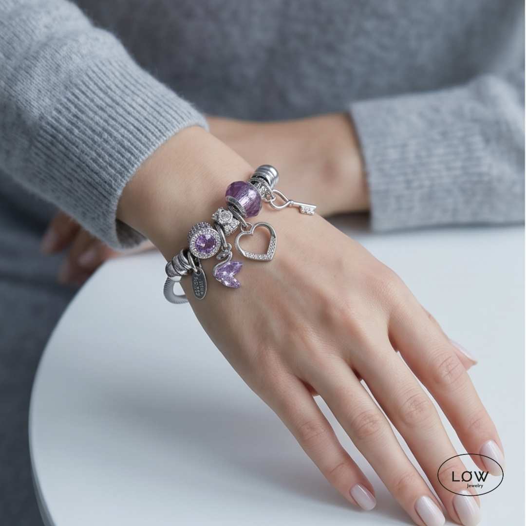 Charms armbånd Romantic Charm Bracelet ferdig fylt charmsarmbånd LØW Jewelry