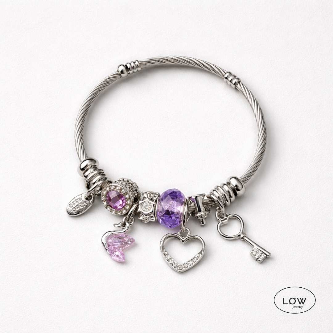 Charms armbånd Romantic Charm Bracelet ferdig fylt charmsarmbånd LØW Jewelry
