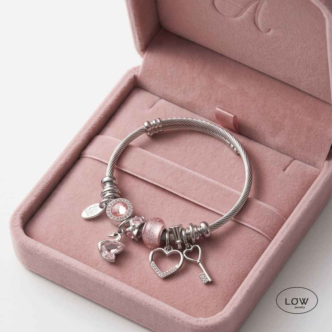 Charms armbånd Romantic Charm Bracelet ferdig fylt charmsarmbånd LØW Jewelry
