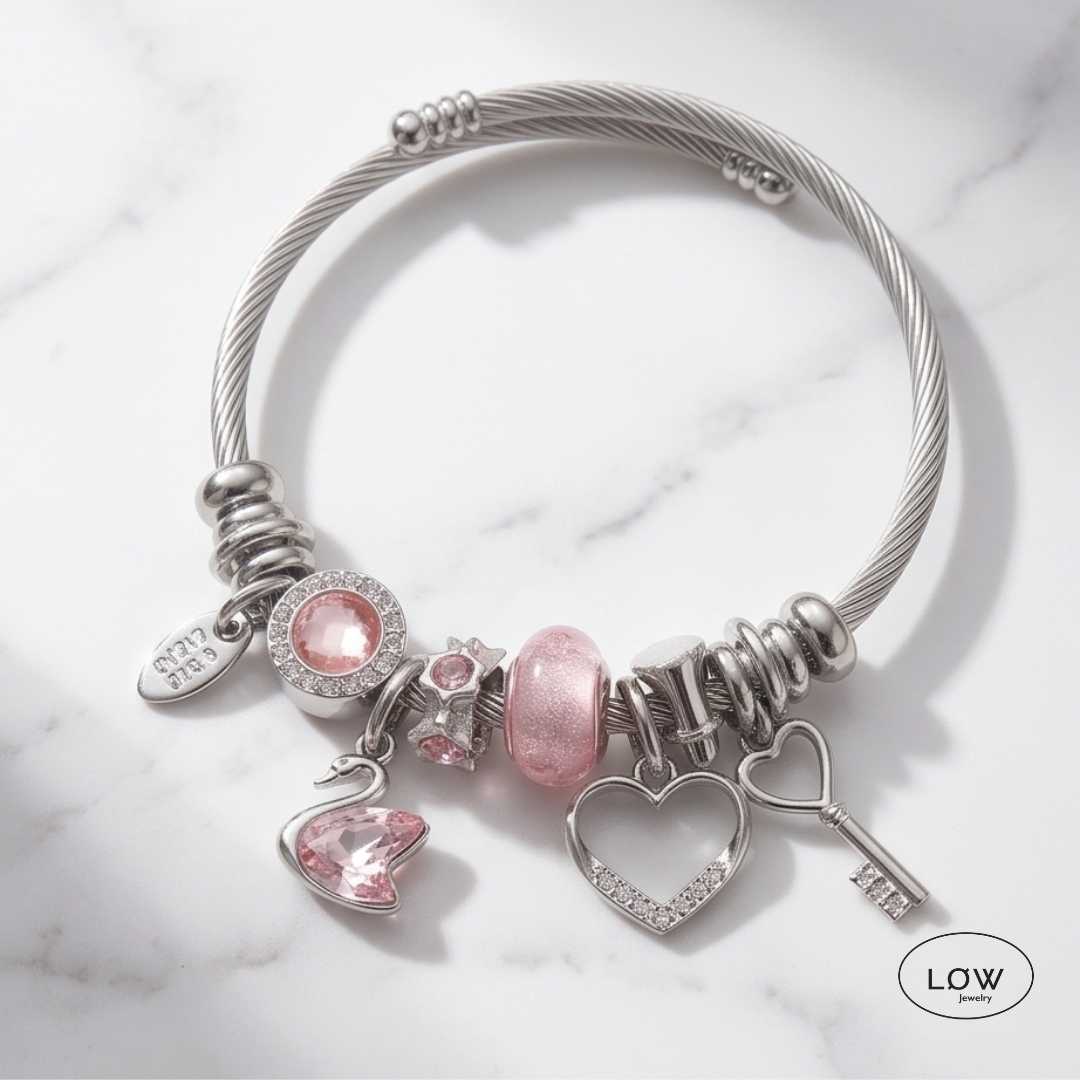 Charms armbånd Romantic Charm Bracelet ferdig fylt charmsarmbånd LØW Jewelry