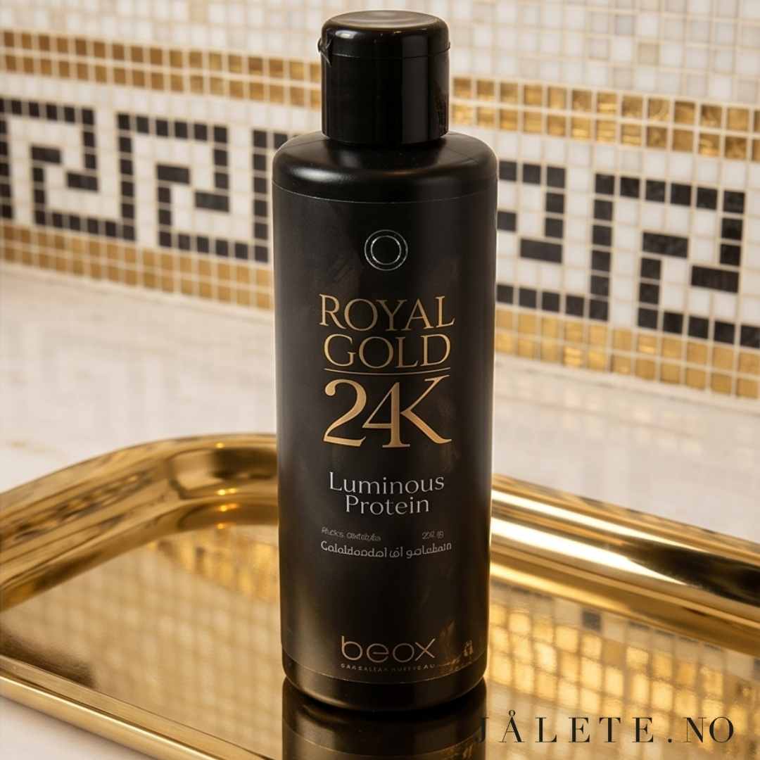 Royal Gold 24K keratinbehandling hjemme før og etter keratinbehandling one-step rettere og sunnere hår hjemme