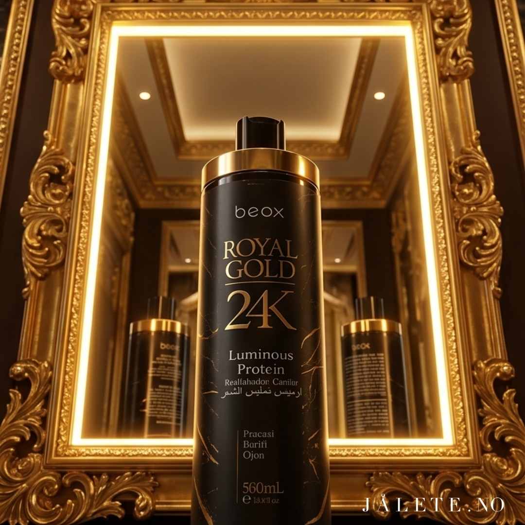 Royal Gold 24K keratinbehandling hjemme før og etter keratinbehandling one-step rettere og sunnere hår hjemme