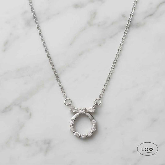 Halssmykke Silver Bow Halo Necklace LØW Jewelry