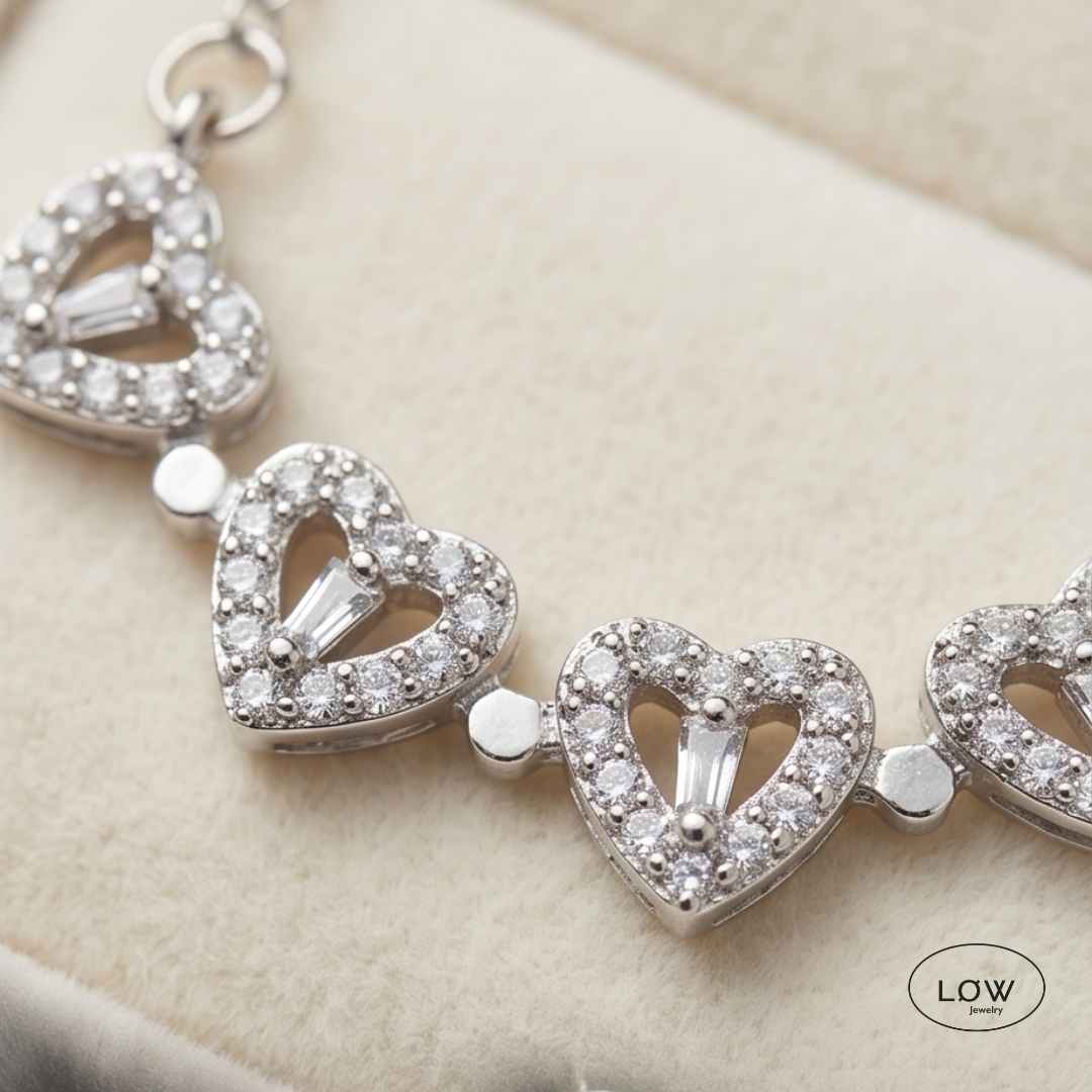 Halssmykke Silver Convertible Clover Heart Necklace LØW Jewelry