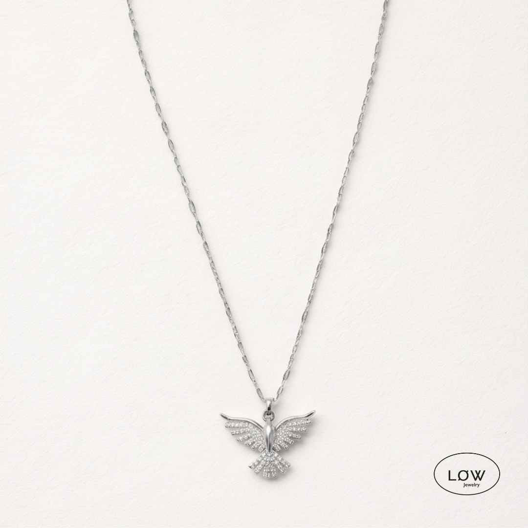 Halssmykke Silver Dove Zircon Necklace LØW Jewelry