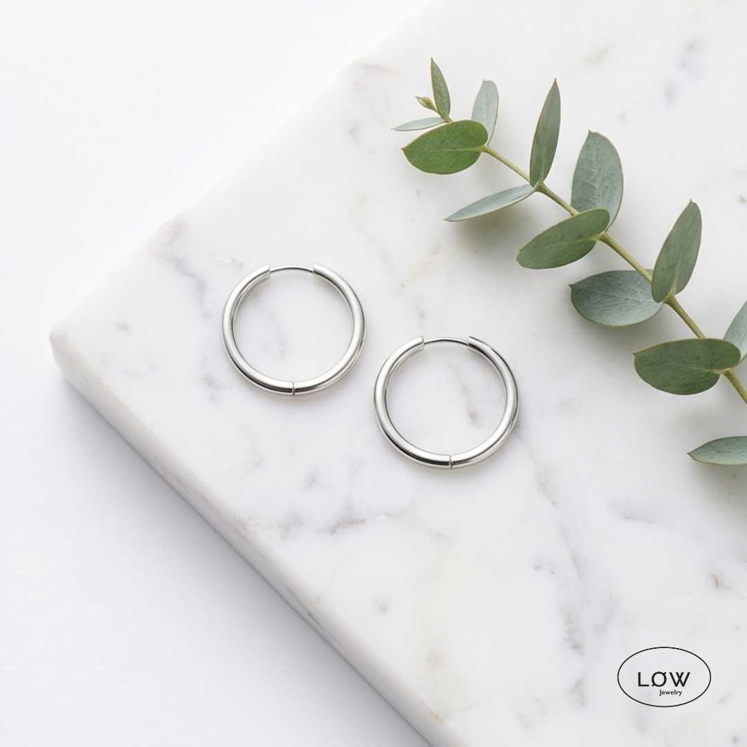 Øreringer hoops Silver Essential Hoop Earrings LØW Jewelry
