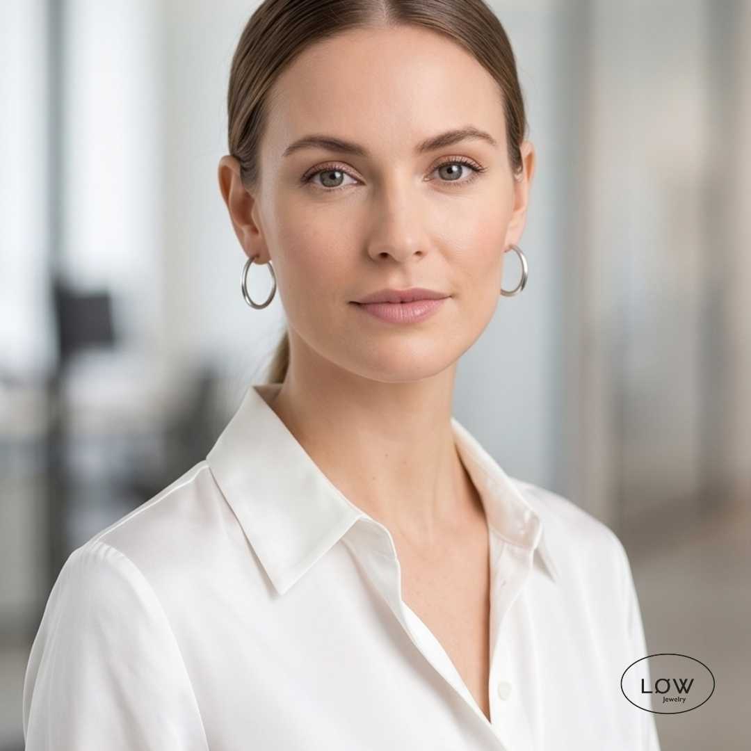 Øreringer hoops Silver Essential Hoop Earrings LØW Jewelry
