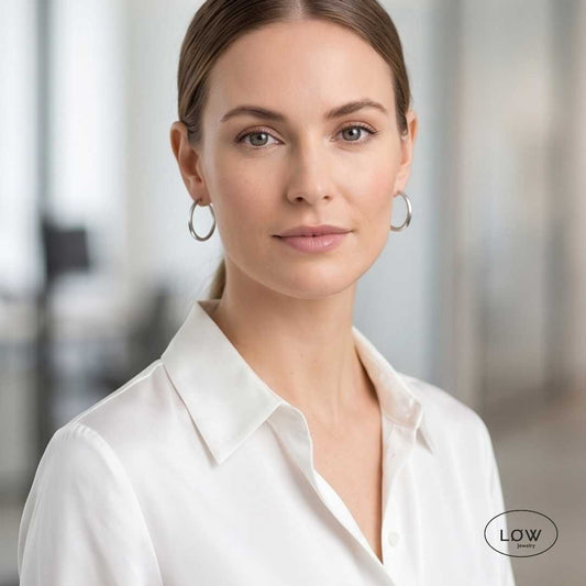 Øreringer hoops Silver Essential Hoop Earrings LØW Jewelry