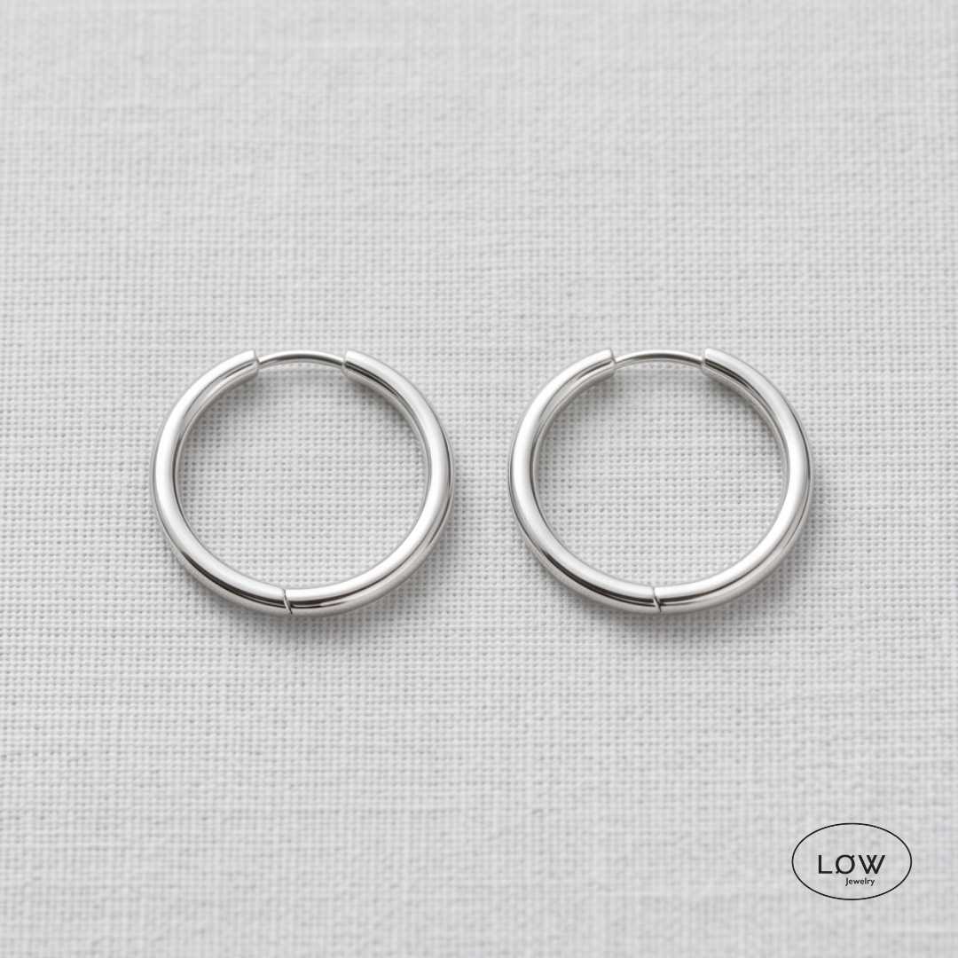 Øreringer hoops Silver Essential Hoop Earrings LØW Jewelry