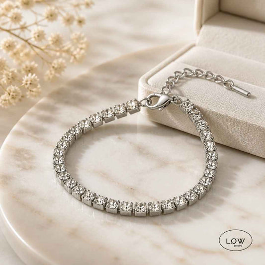 Silver Radiance Tennis Bracelet fra LØW Jewelry stainless steel