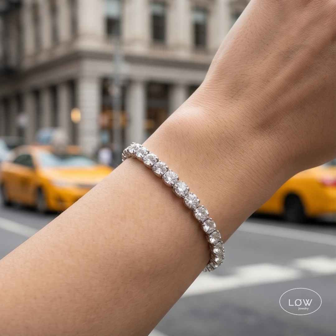 Silver Radiance Tennis Bracelet fra LØW Jewelry stainless steel