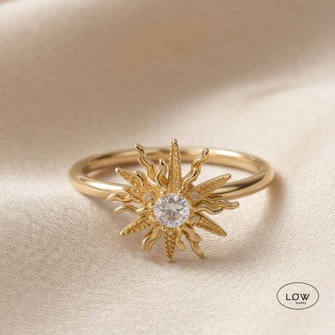Sun Spinner Stress Ring Gold fra LØW Jewelry fidget ring