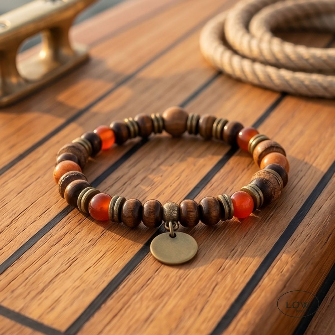 Tiger Ember Bead Bracelet fra LØW Jewelry perle armbånd