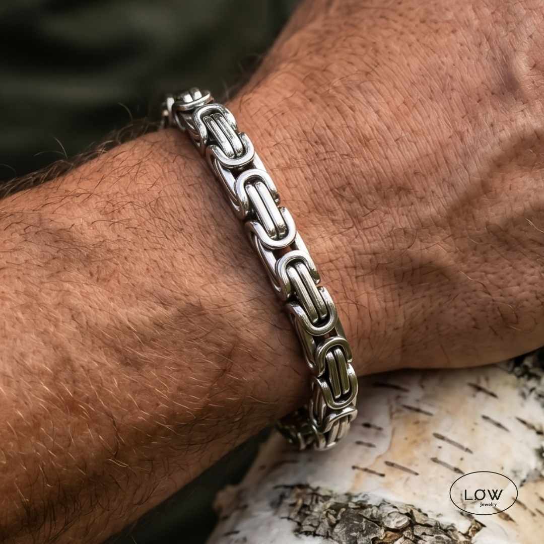 Titan Emperor Chain Bracelet 21cm fra LØW Jewelry Byzantine Armbånd Stål