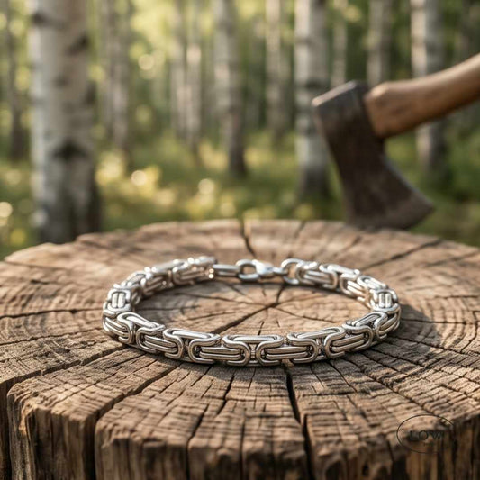 Titan Emperor Chain Bracelet 23cm fra LØW Jewelry Byzantine armbånd stål