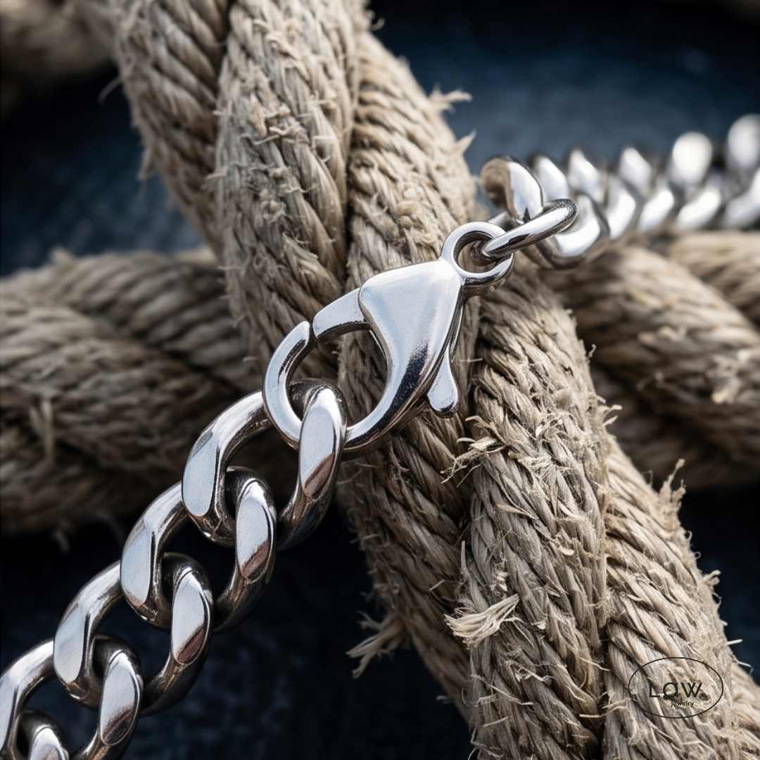 Armbånd Titan Forge Chain Bracelet herre unisex armbåndrustfritt stål  LØW Jewelry Stainless steel