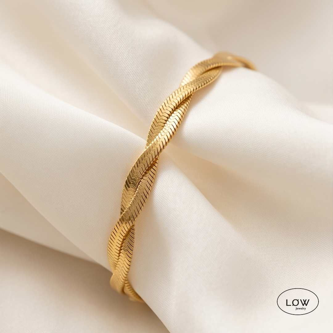 Twin Flat Chain armbånd LØW Jewelry