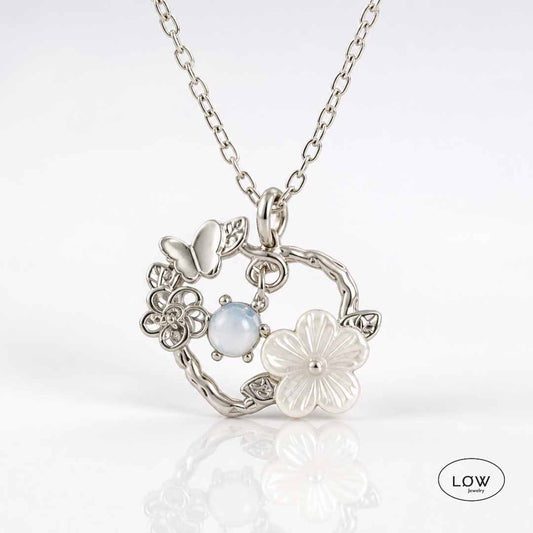 Valentina Bloom Heart Necklace fra LØW Jewelry halssmykke med charms