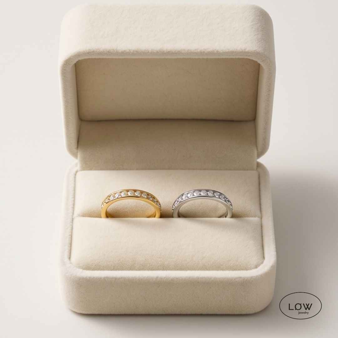 Zircon Eternity Ring Gold fra LØW Jewelry rustfritt stål belagt med 18K gull stainless steel