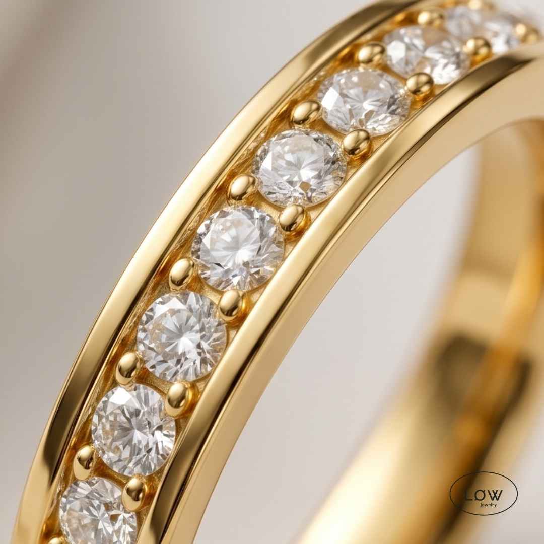 Zircon Eternity Ring Gold fra LØW Jewelry rustfritt stål belagt med 18K gull stainless steel