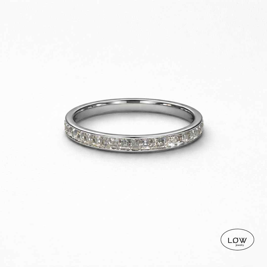 Zircon Eternity Ring White Gold fra LØW Jewelry stainless steel platet 18K white gold